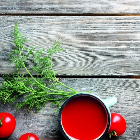 Zumo de tomate, manzana y aneto